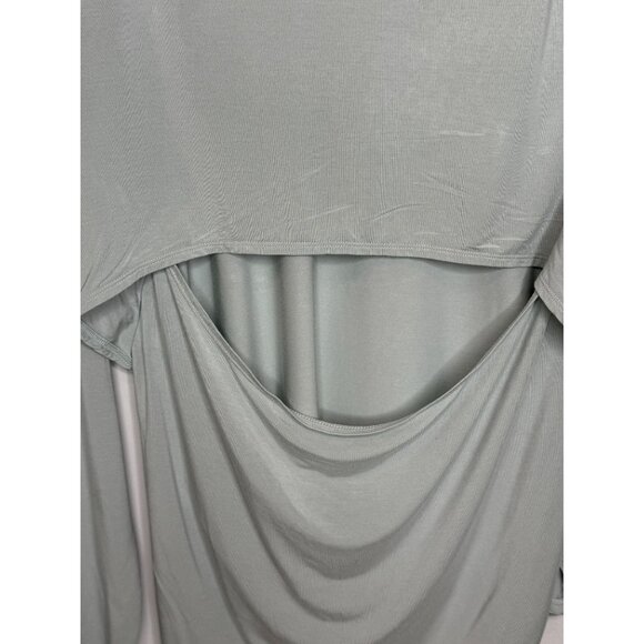 Under Armour L Sage Gray Cutout Back Long Sleeve Yoga Top - Picture 9 of 12